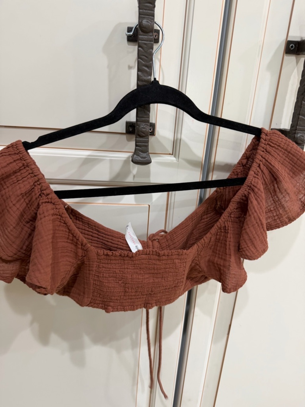 NWT Anthropologie Daily Practice The Jerry Cinched Crop Top Brown (123) - Picture 4 of 5